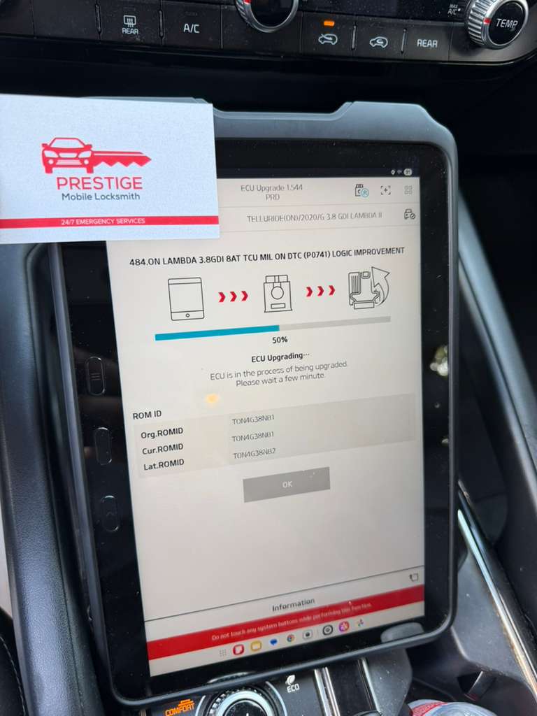 Kia Telluride ECU upgrade and programming service performed by mobile automotive locksmith in Austin TX