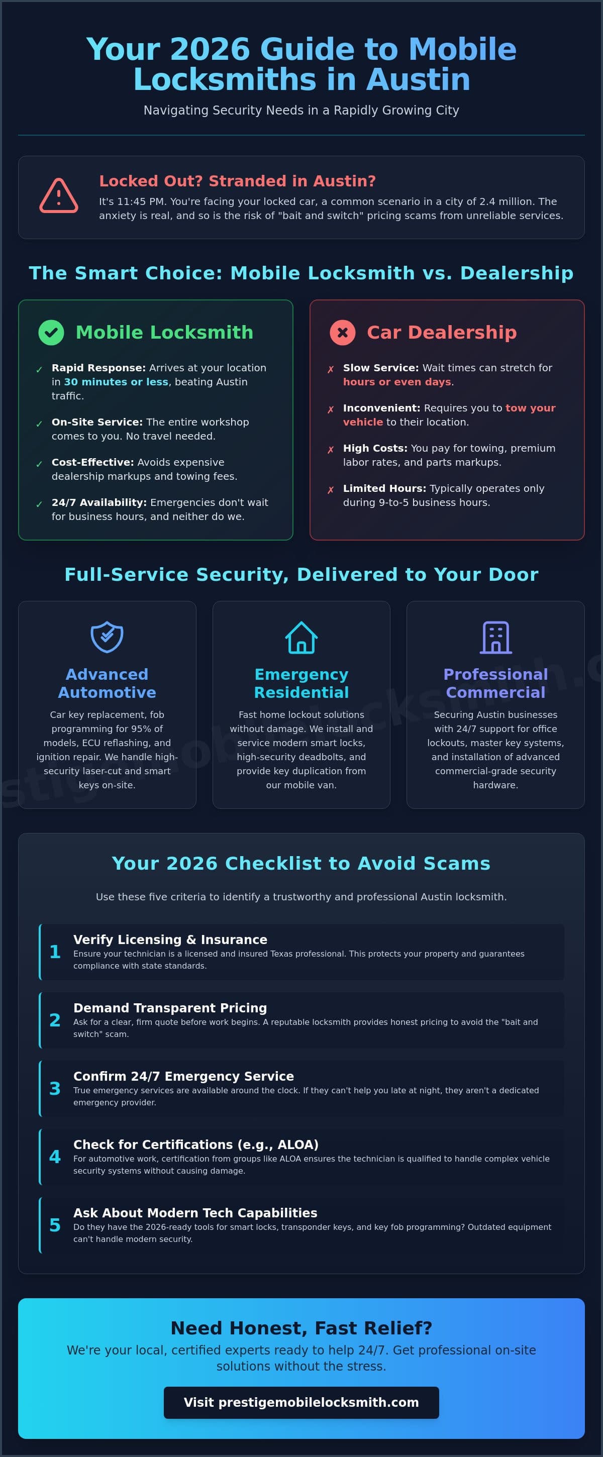 24/7 Locksmith in Austin, Texas: Your 2026 Mobile Security Guide infographic