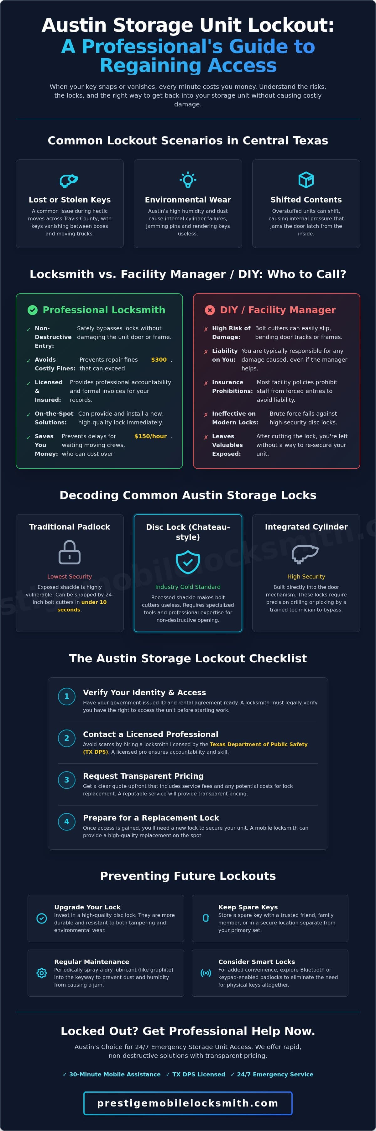 Locksmith for Storage Unit in Austin, TX: Fast 24/7 Access (2026) infographic